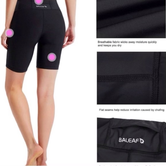 BALEAF Women's  High Waist Biker Shorts Workout Yoga Running Gym Compression  XL - Picture 4 of 7